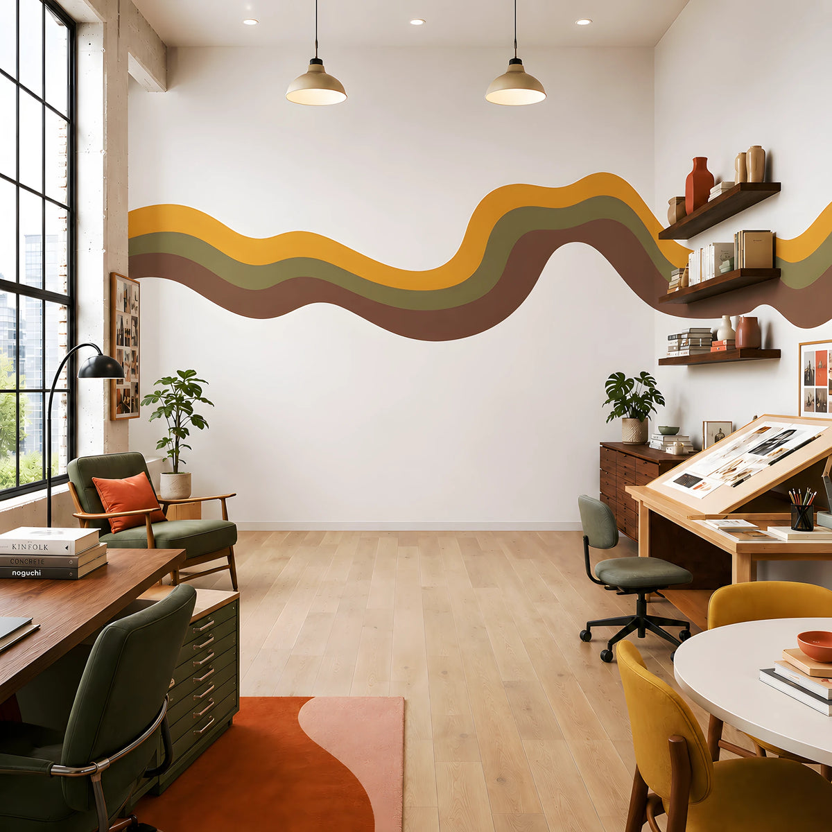 Funky Wavy Stripe Wall Decal