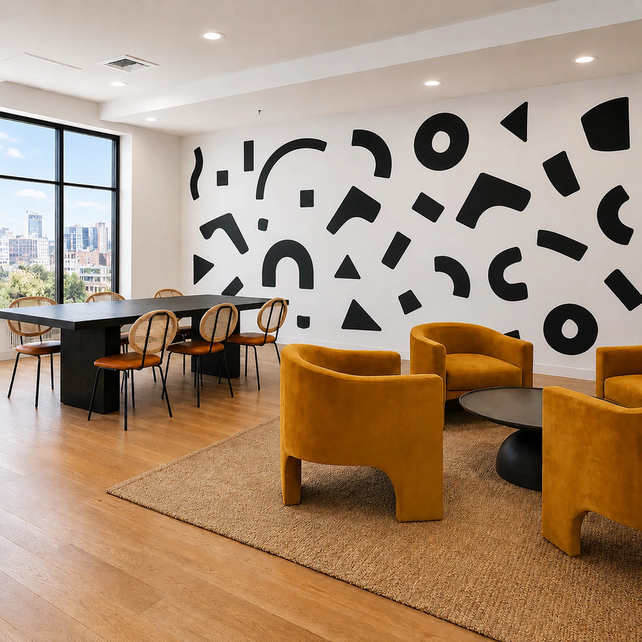 Minimalist Shape Black Wall Decals