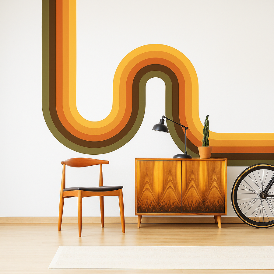 Avocado Retro Stripe Vinyl Wall Decal