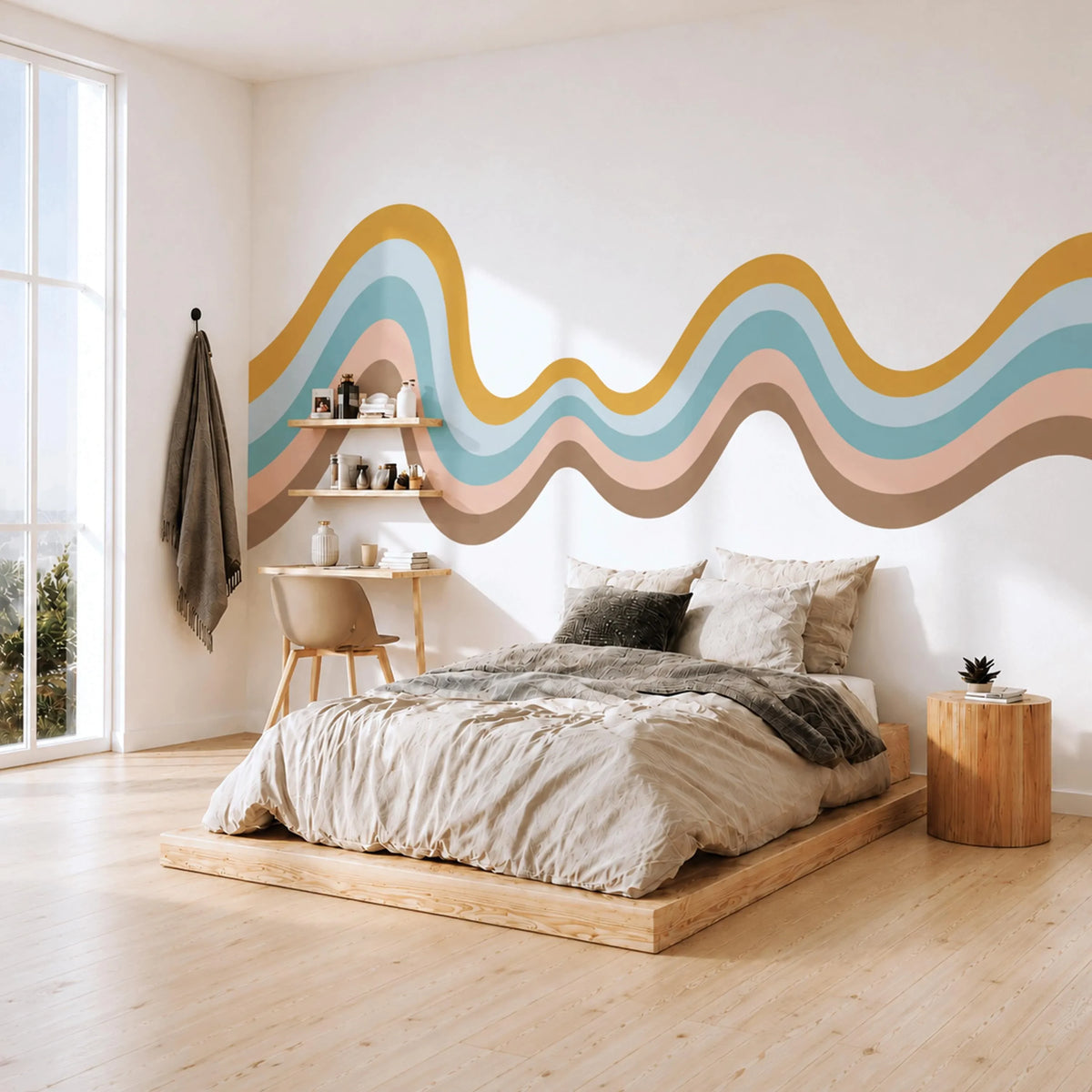 Retro Wavy Stripe Wall Decal