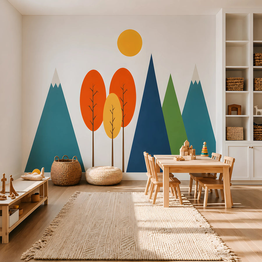 Boho Mountain Wall Decal Set