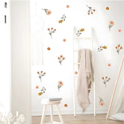 Boho Mustard & Clay Floral Wall Decals