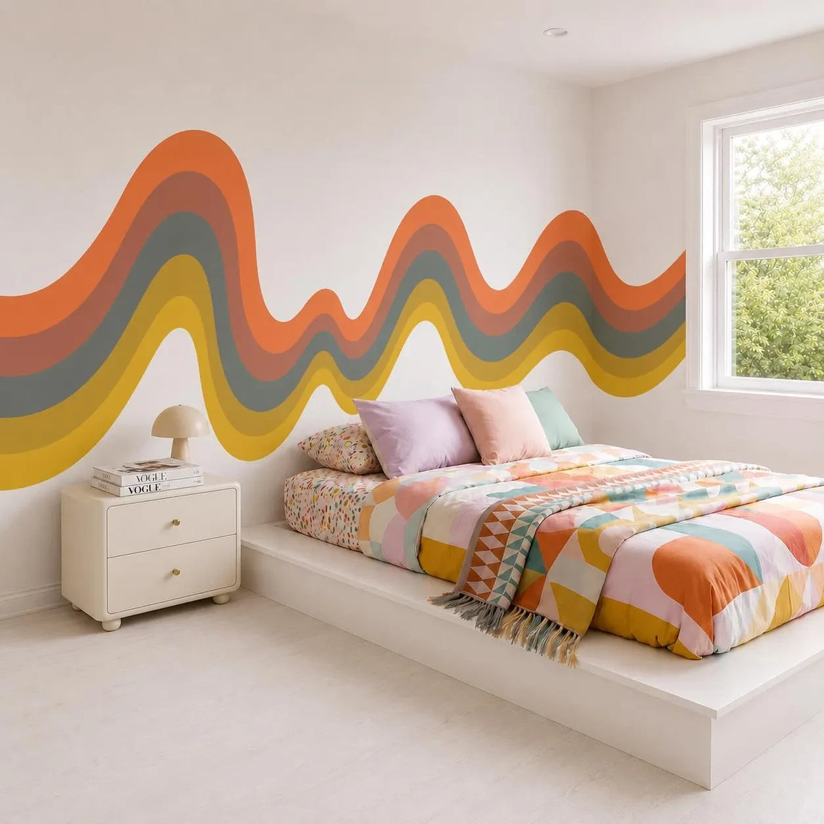 Earthy Wavy Stripe Wall Decal