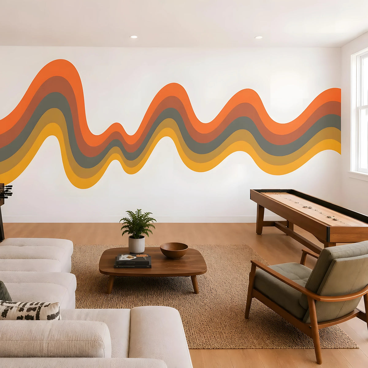 Earthy Wavy Stripe Wall Decal