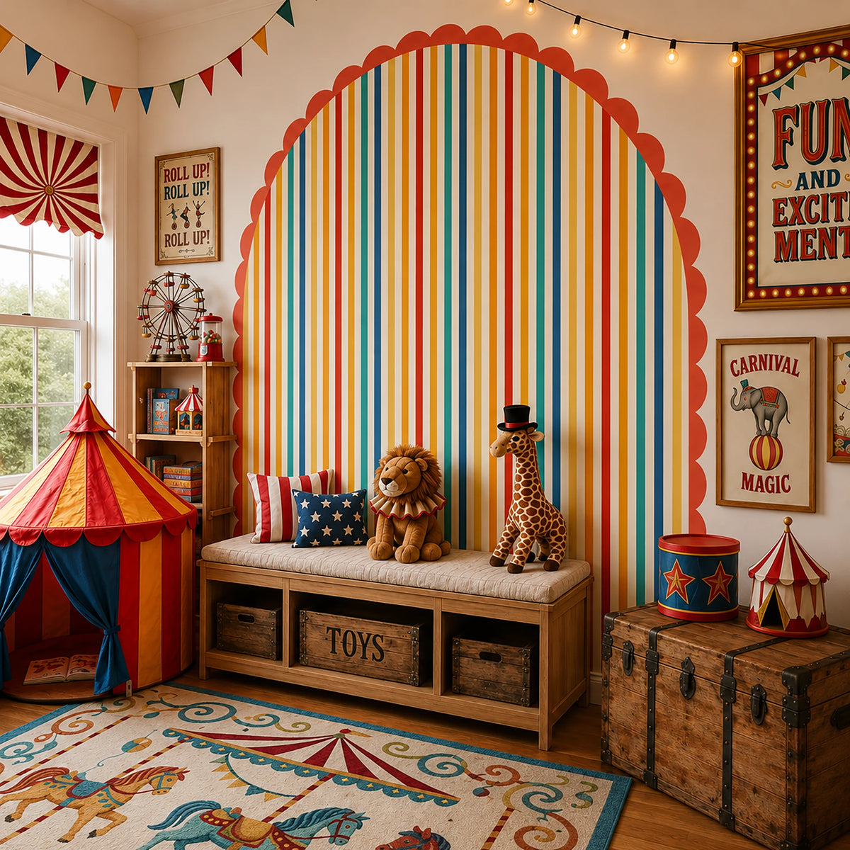 Scalloped Striped Arch Wall Decal