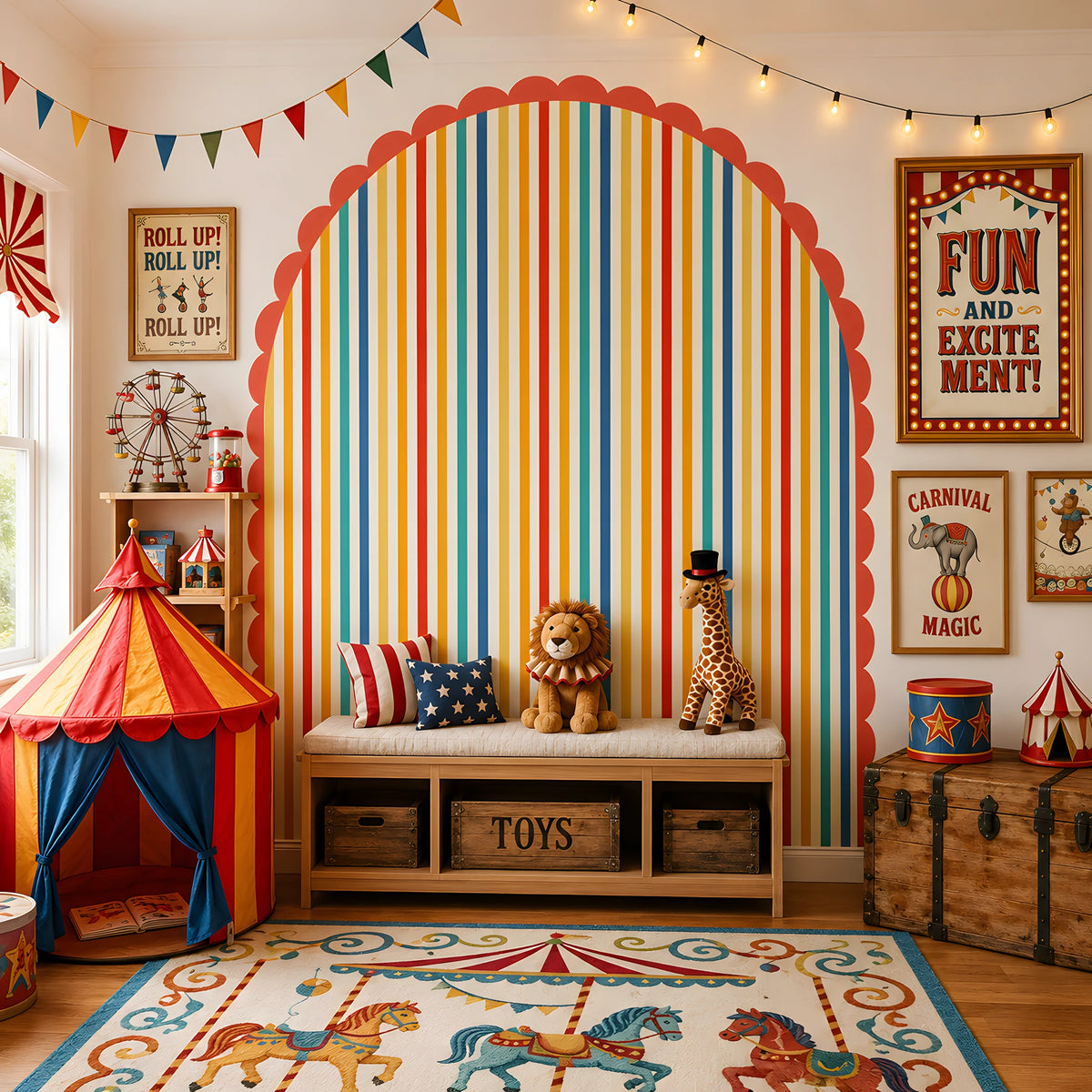 Scalloped Striped Arch Wall Decal
