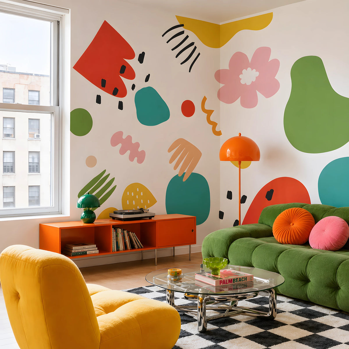 Abstract Floral Wall Mural