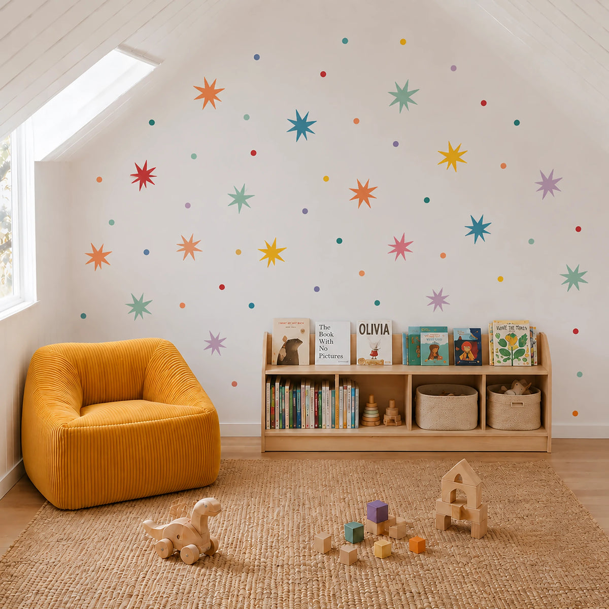 Whimsical Stars and Dots Removable Wall Stickers