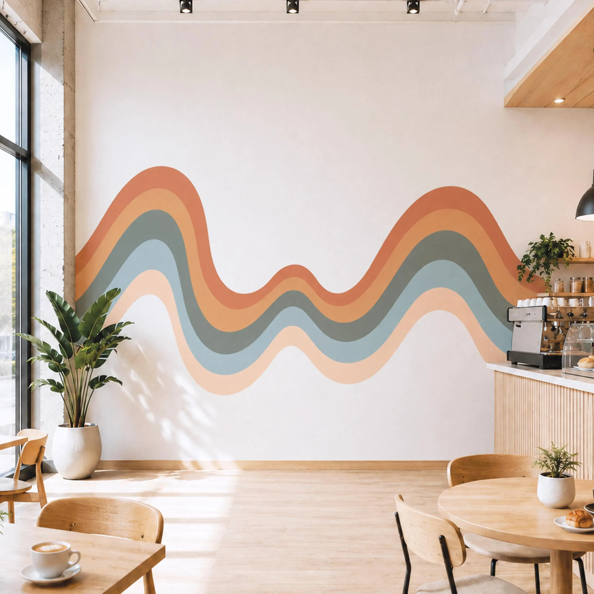 Earthy Wavy Stripe Wall Decal