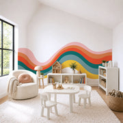 Wavy Rainbow Stripe Wall Decal