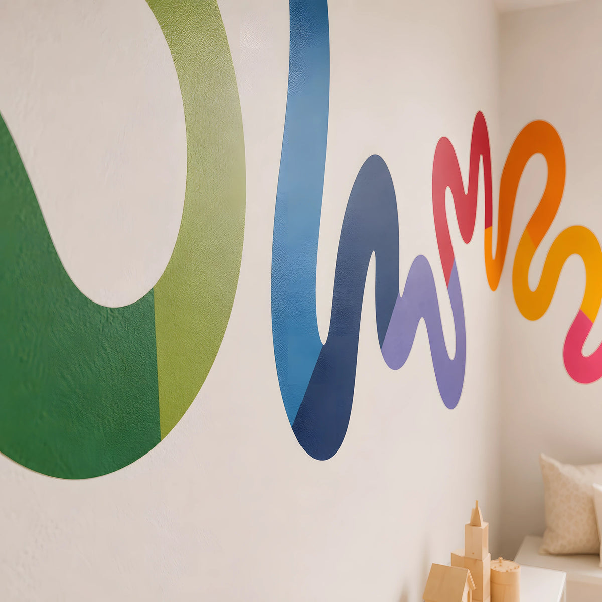 Colorful Squiggle Rainbow Wall Decal
