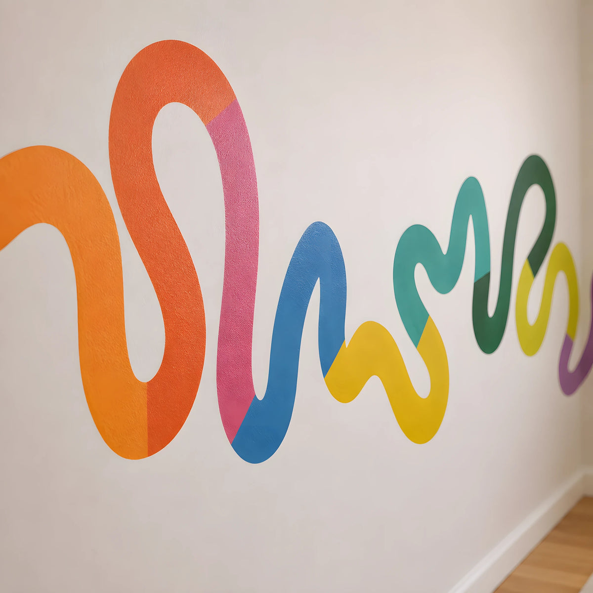 Colorful Squiggle Rainbow Wall Decal