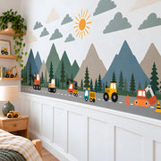 Removable Construction Mountain Road Truck Wall Decals