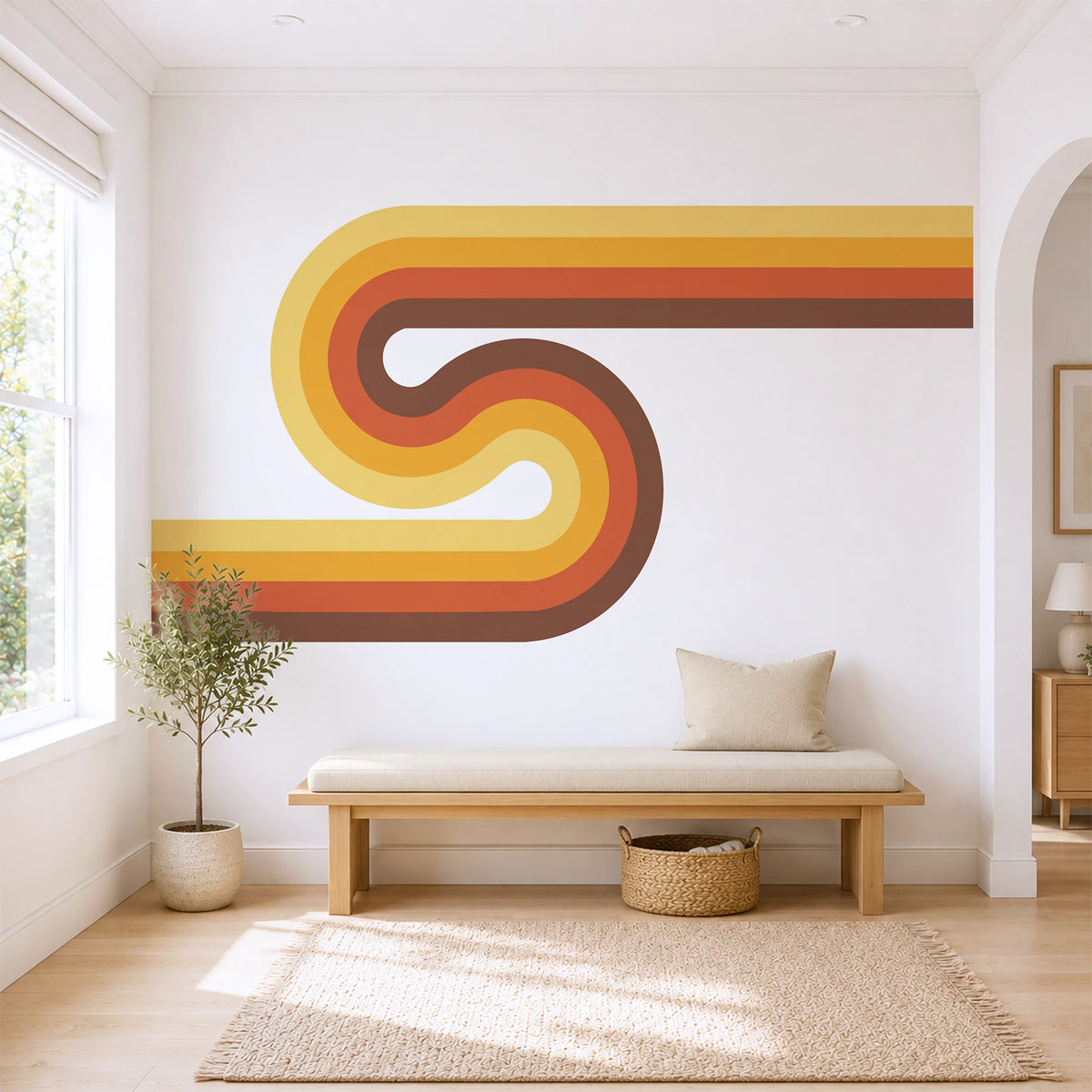 70s Bold Minimalist Wave Wall Decal