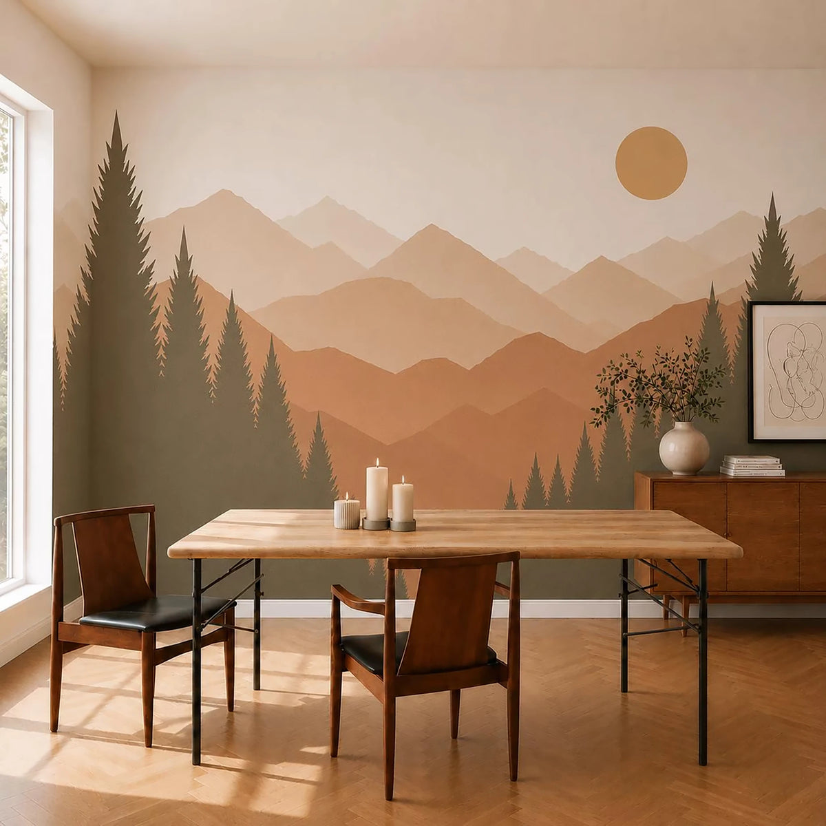 Desert Ridge Terracotta Mountain Wall Mural