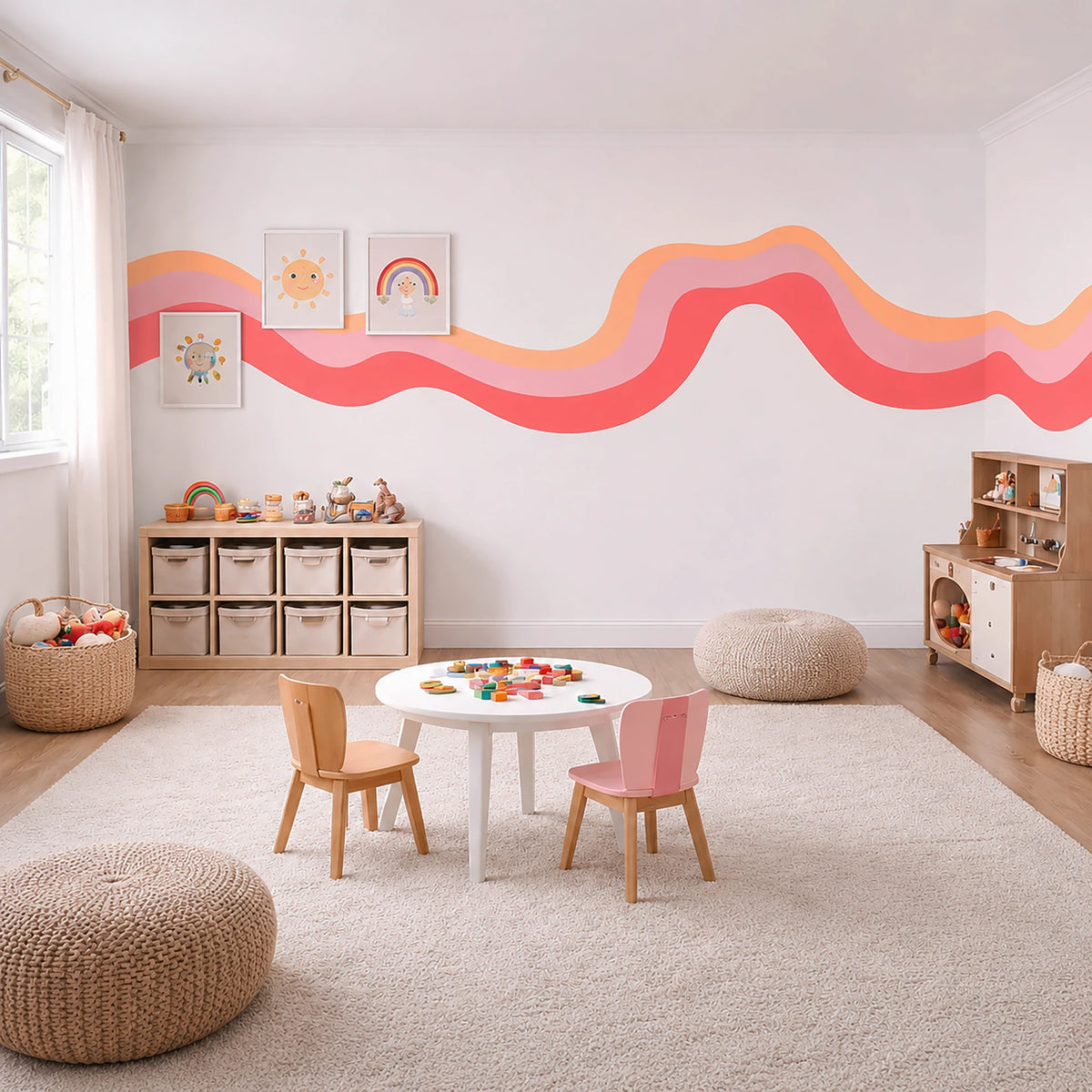 Funky Wavy Stripe Wall Decal