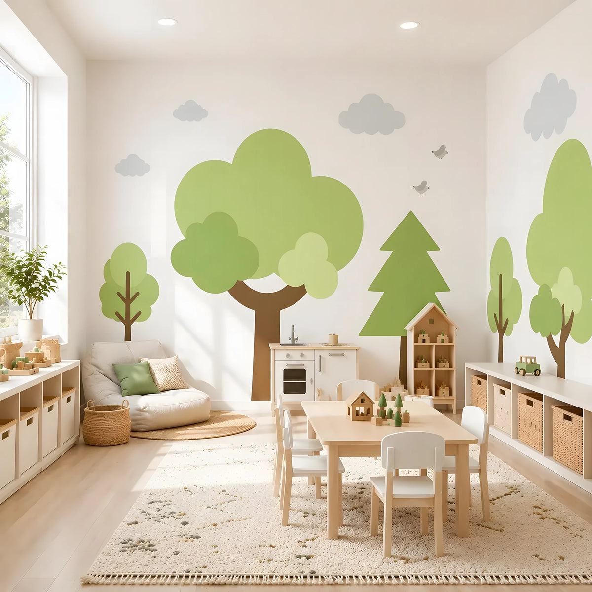 Barrier Sticker Removable Woodland Tree Wall Decals for Nursery – Wallartdesignco