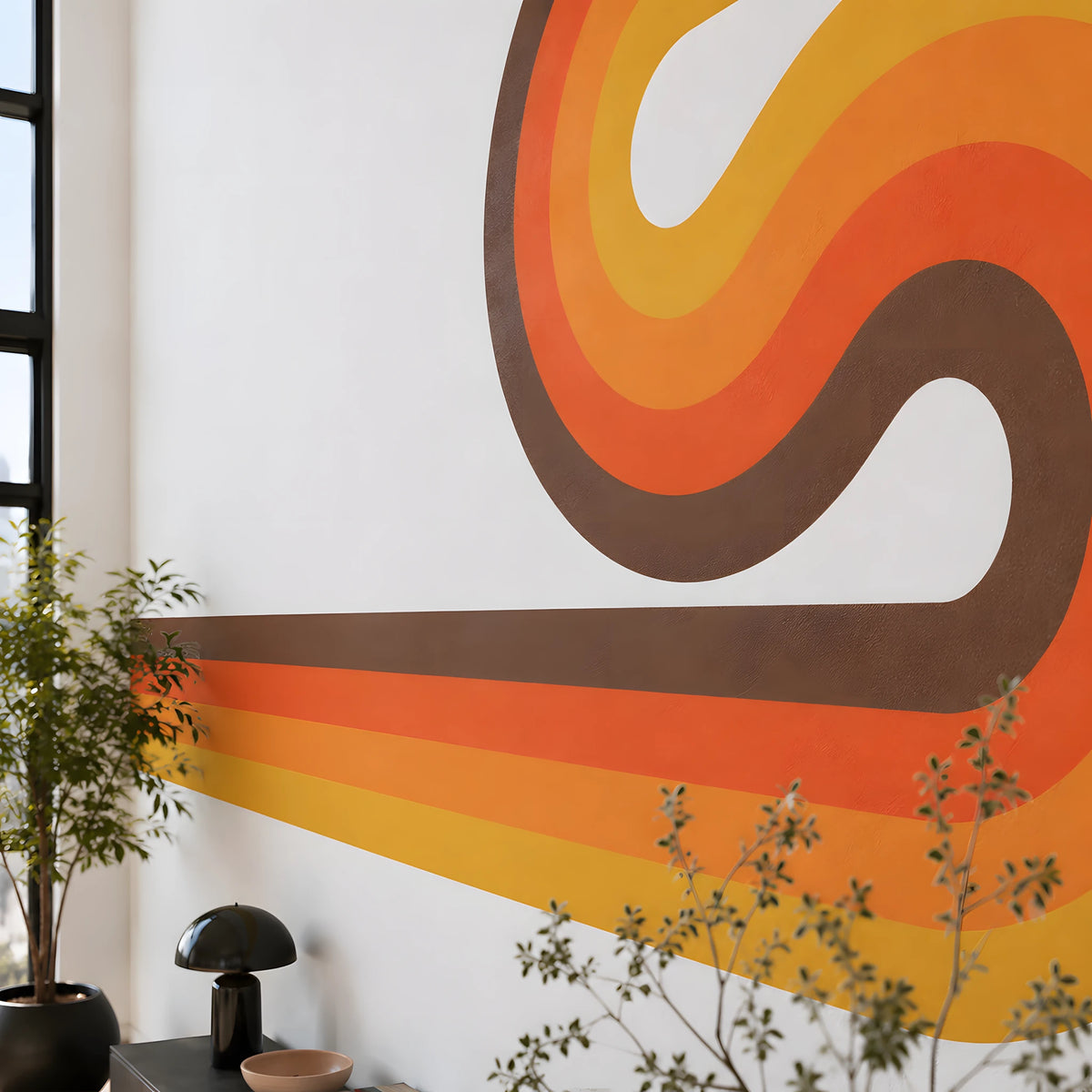 70s Bold Minimalist Wave Wall Decal