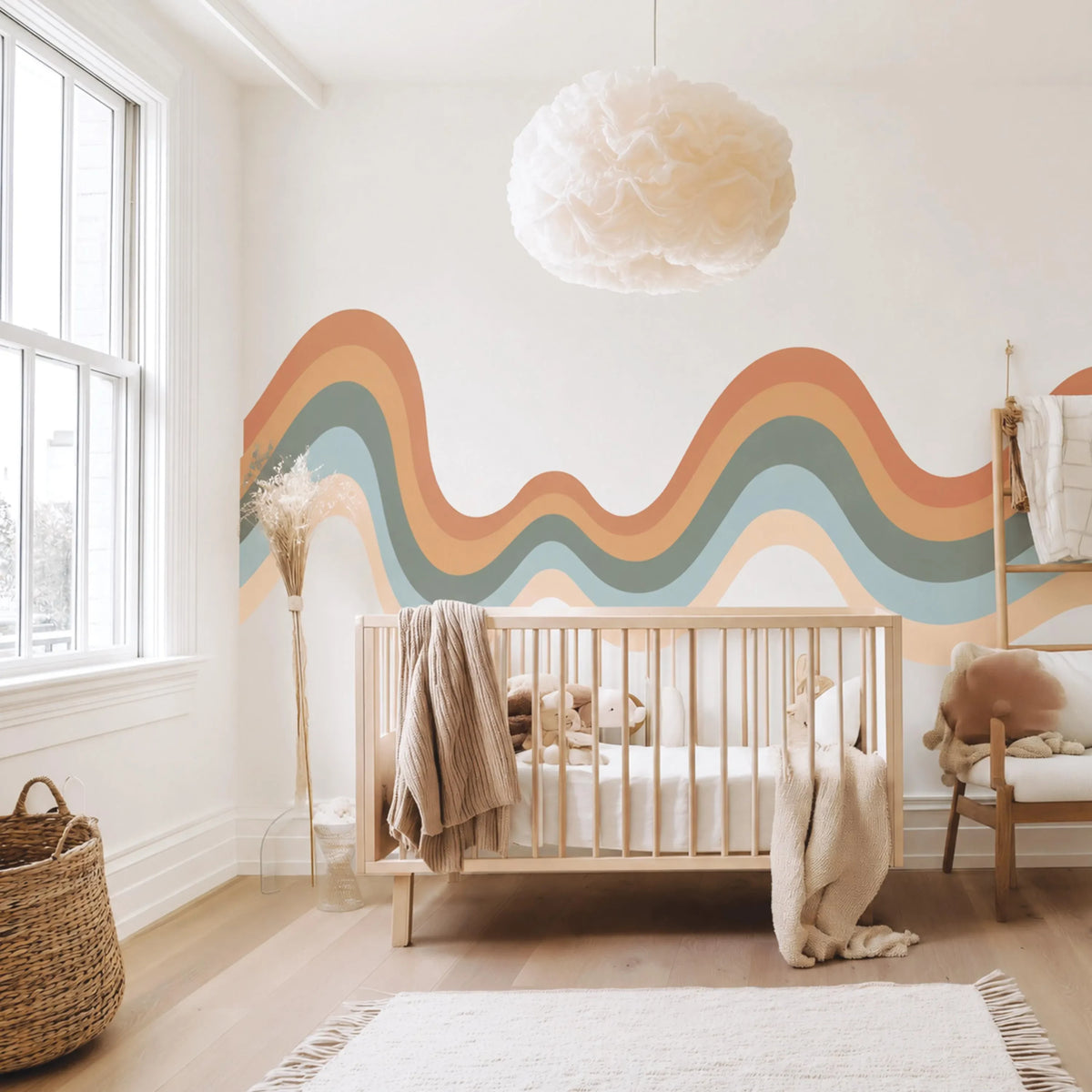 Earthy Wavy Stripe Wall Decal