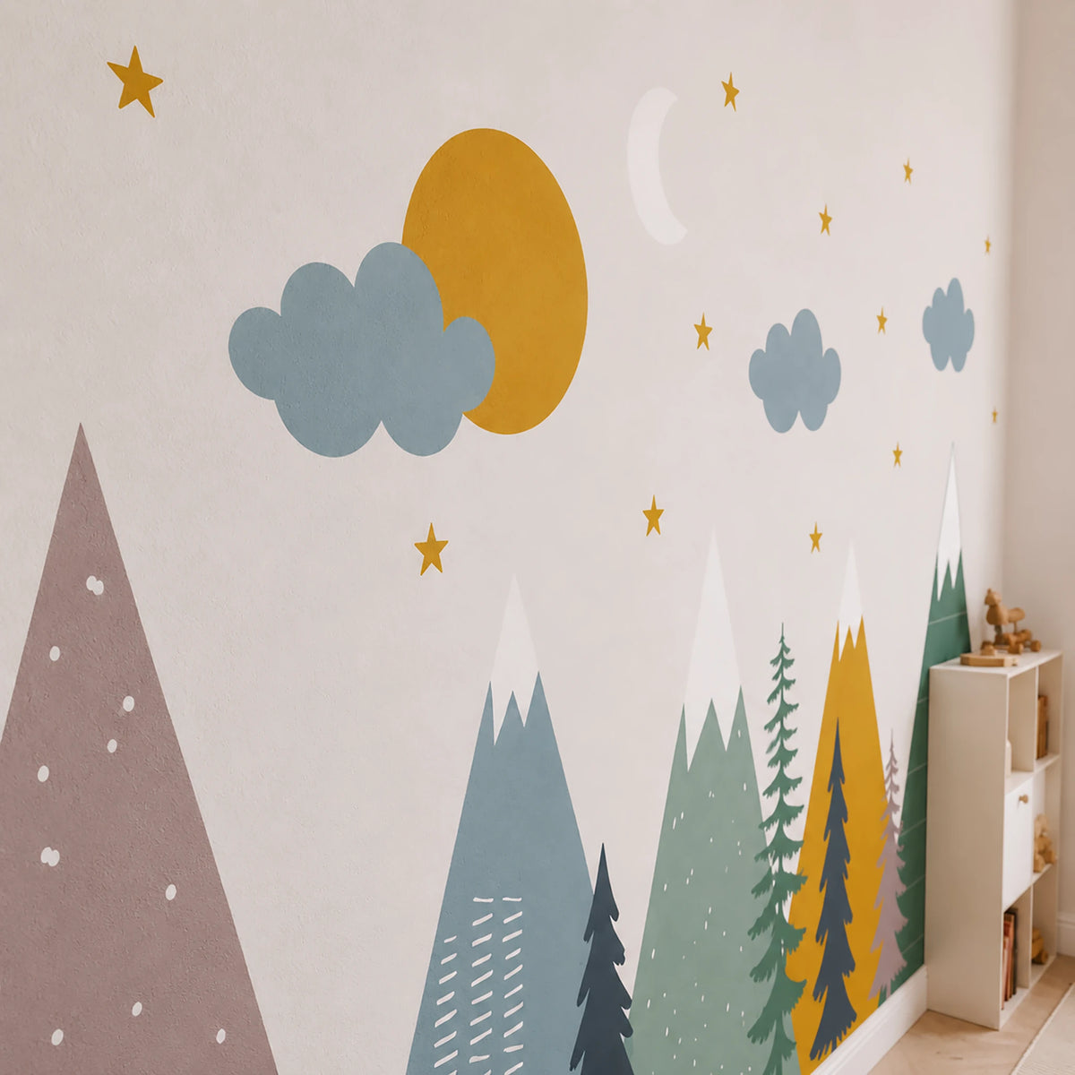 Large Geometric Mountain Wall Decal Set