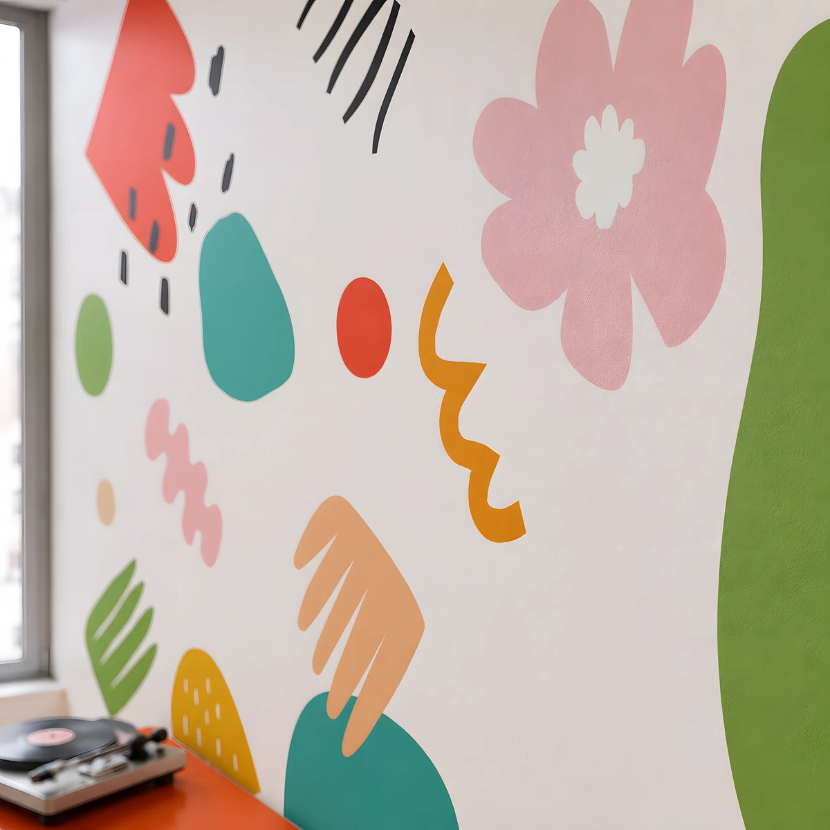 Abstract Floral Wall Mural