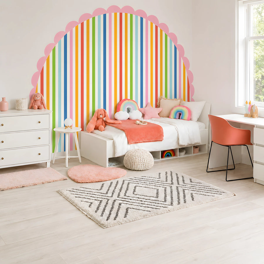 Scalloped Striped Arch Wall Decal