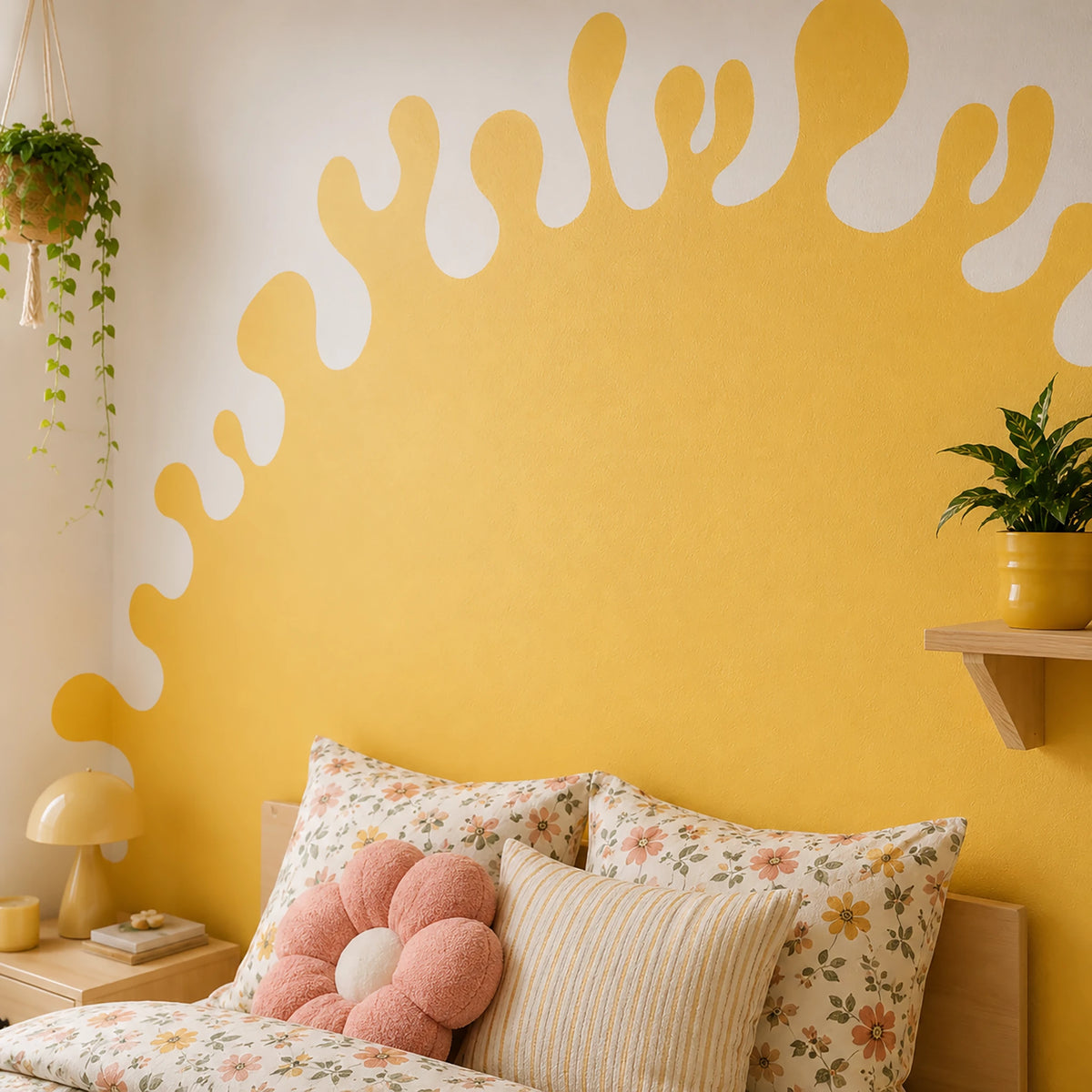 Abstract Retro Sunburst Headboard Decal