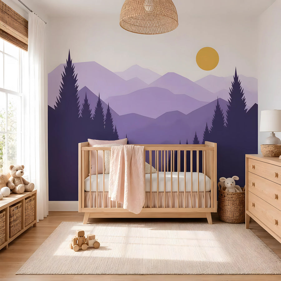 Purple Summit Mountain Wall Mural