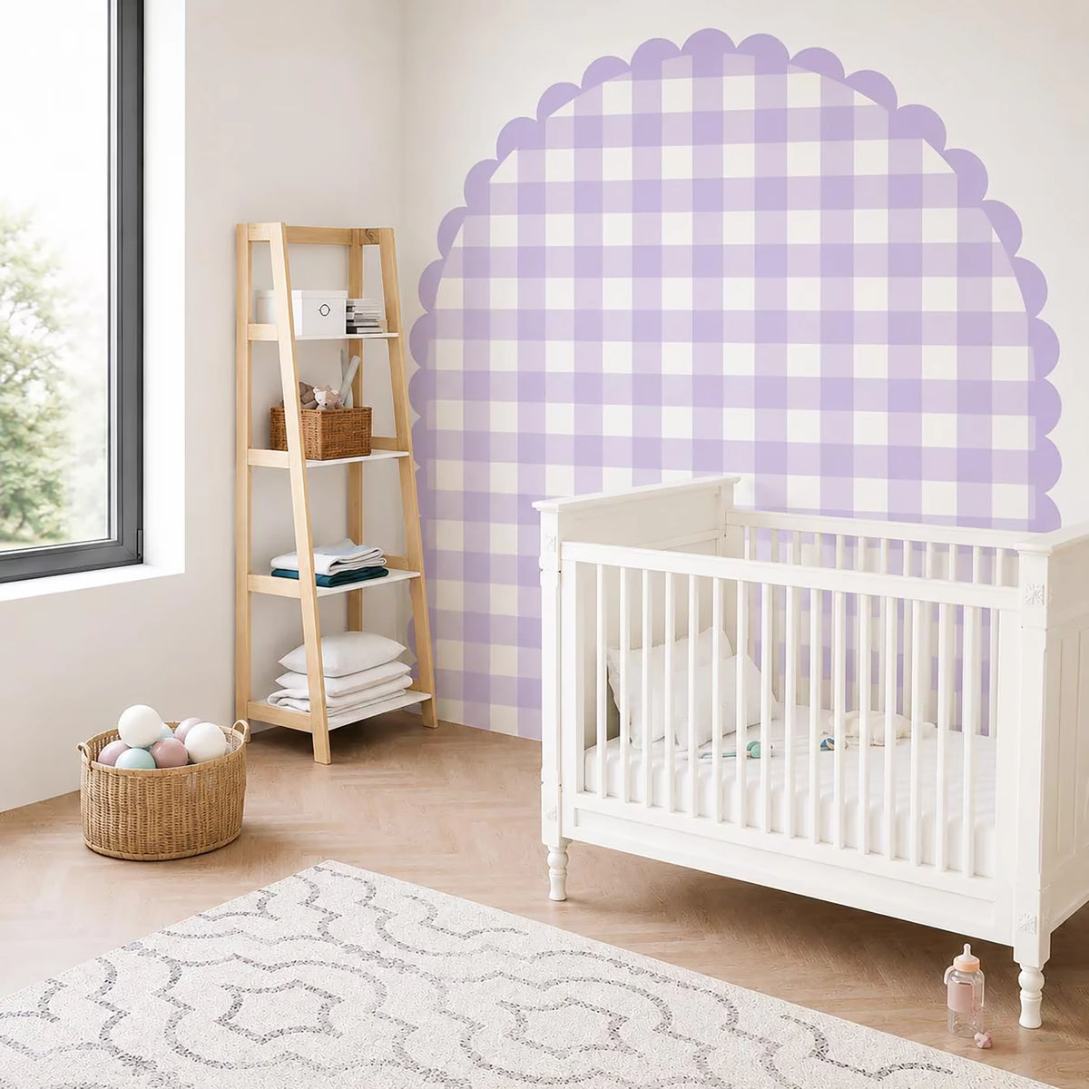 Gingham Scalloped Arch Wall Decal