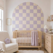 Lilac Checkerboard Arch Wall Decal