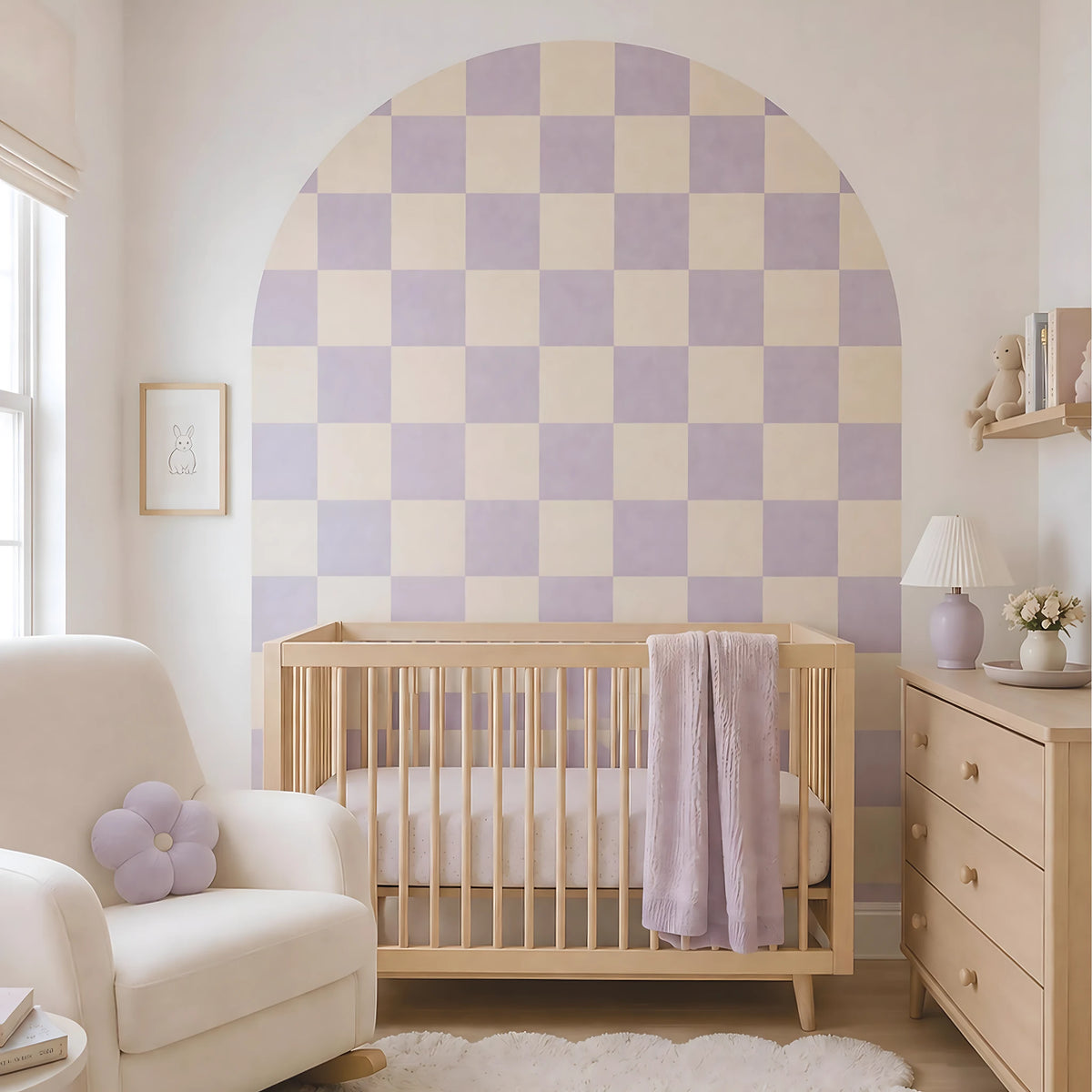 Lilac Checkerboard Arch Wall Decal