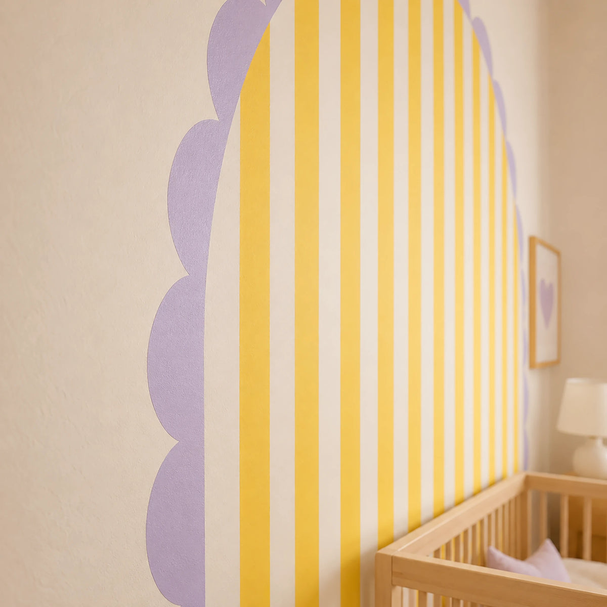 Yellow Stripe Scalloped Arch