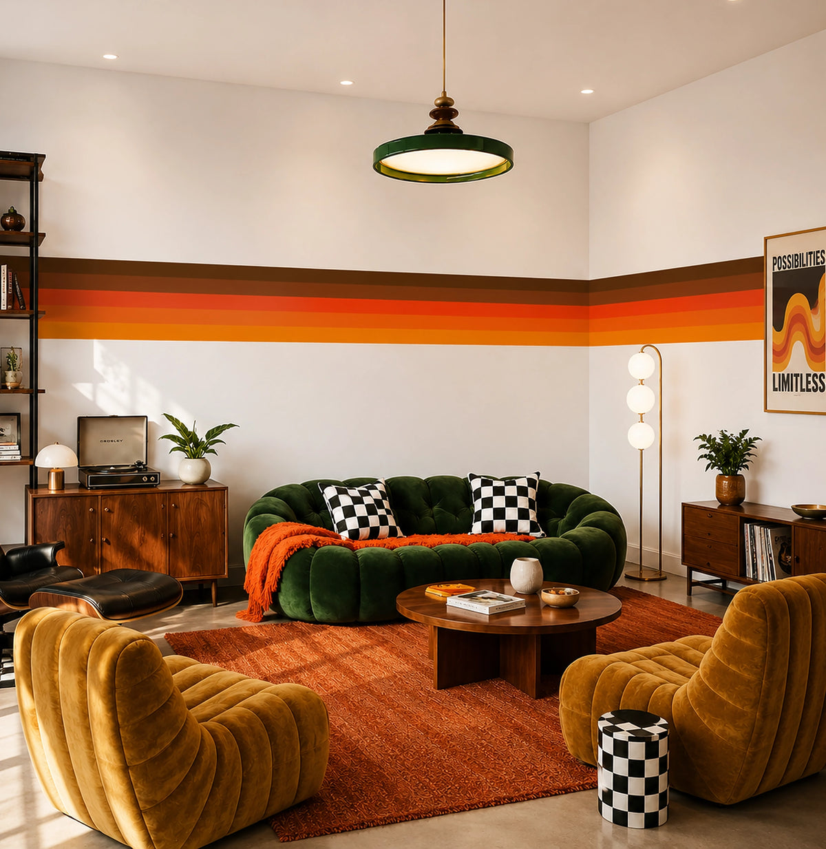 Classic Retro Stripes 70s Wall Decals