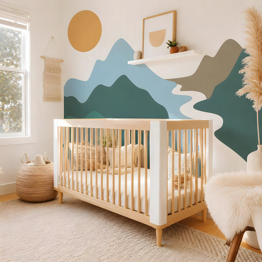 Evergreen River Mountain Wall Mural