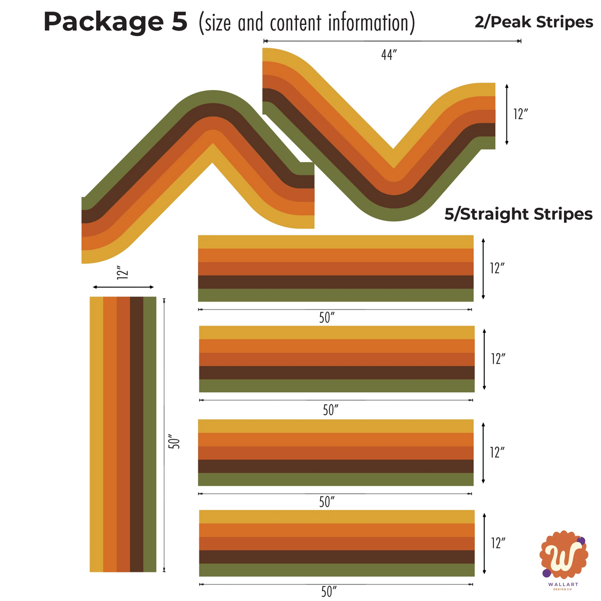 Retro Stripe Wall Decal Kit