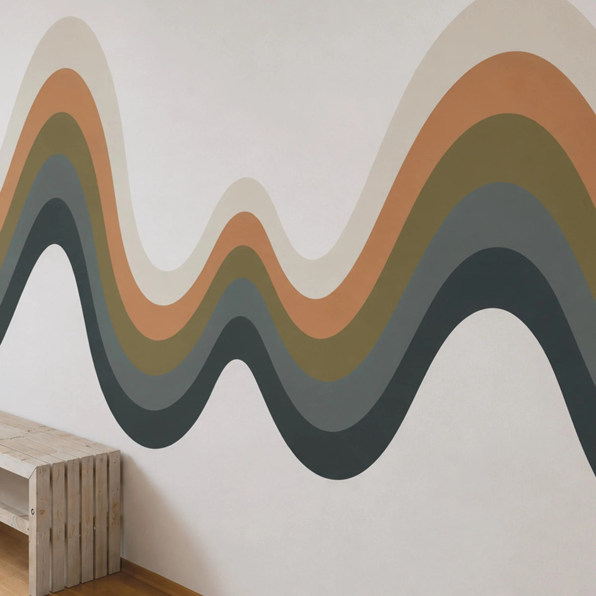 Retro Wavy Stripe Wall Decal