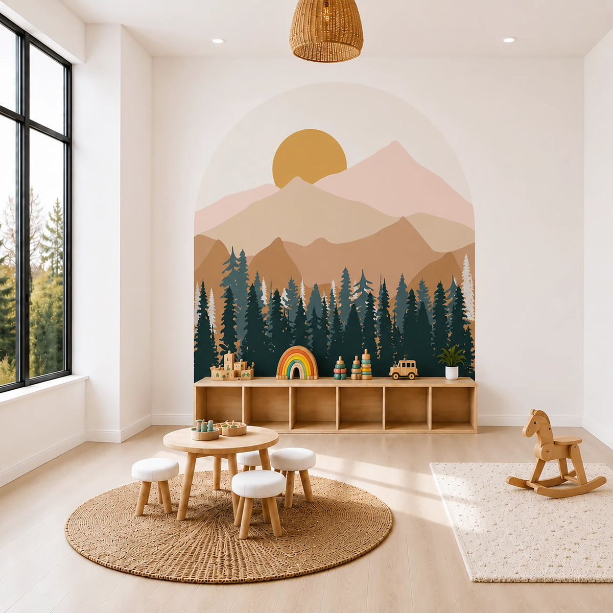 Mountain Forest Arch Wall Decal