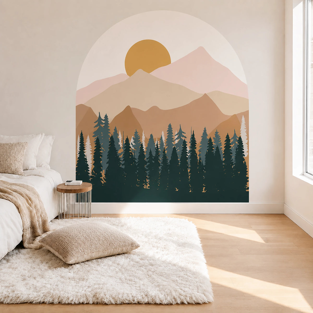 Mountain Forest Arch Wall Decal