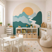 Teal River Mountain Arch Wall Decal