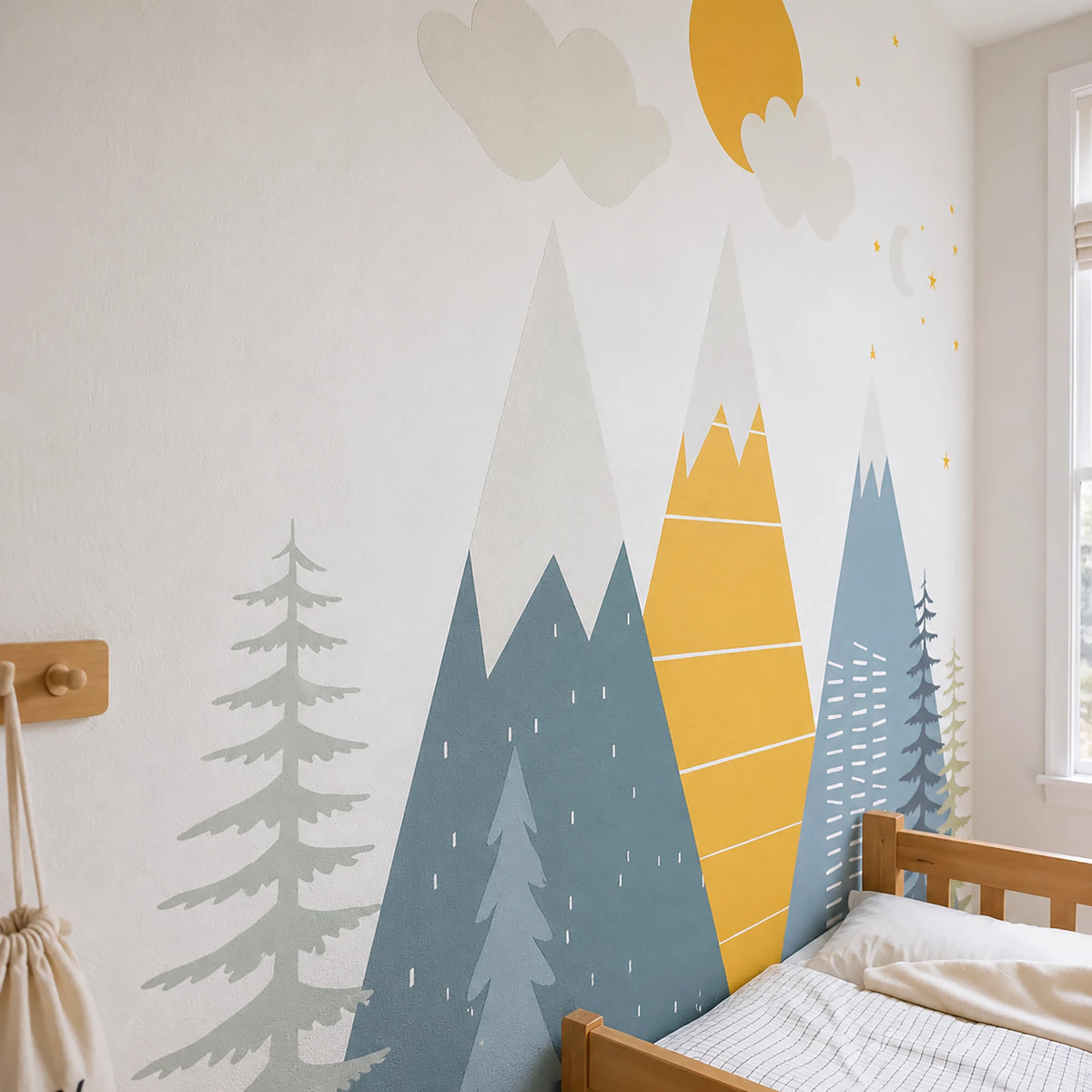 Large Geometric Mountain Wall Decal Set