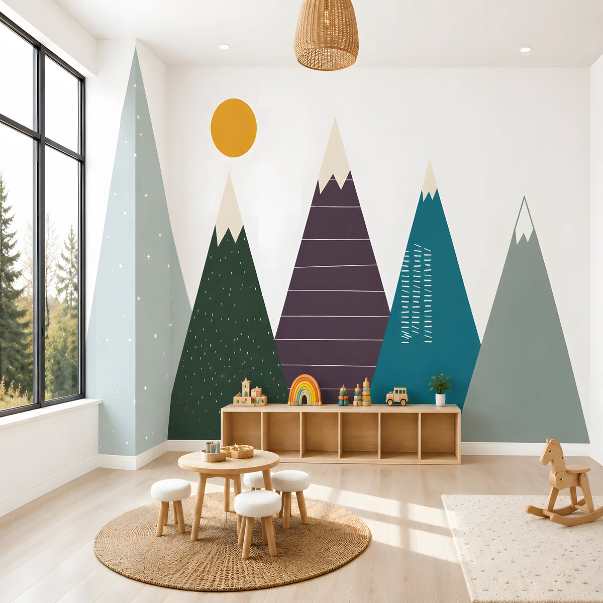 Giant Scandinavian Mountain Wall Decal Set