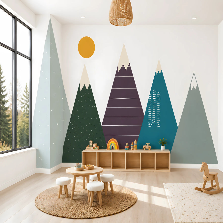 Giant Scandinavian Mountain Wall Decal Set