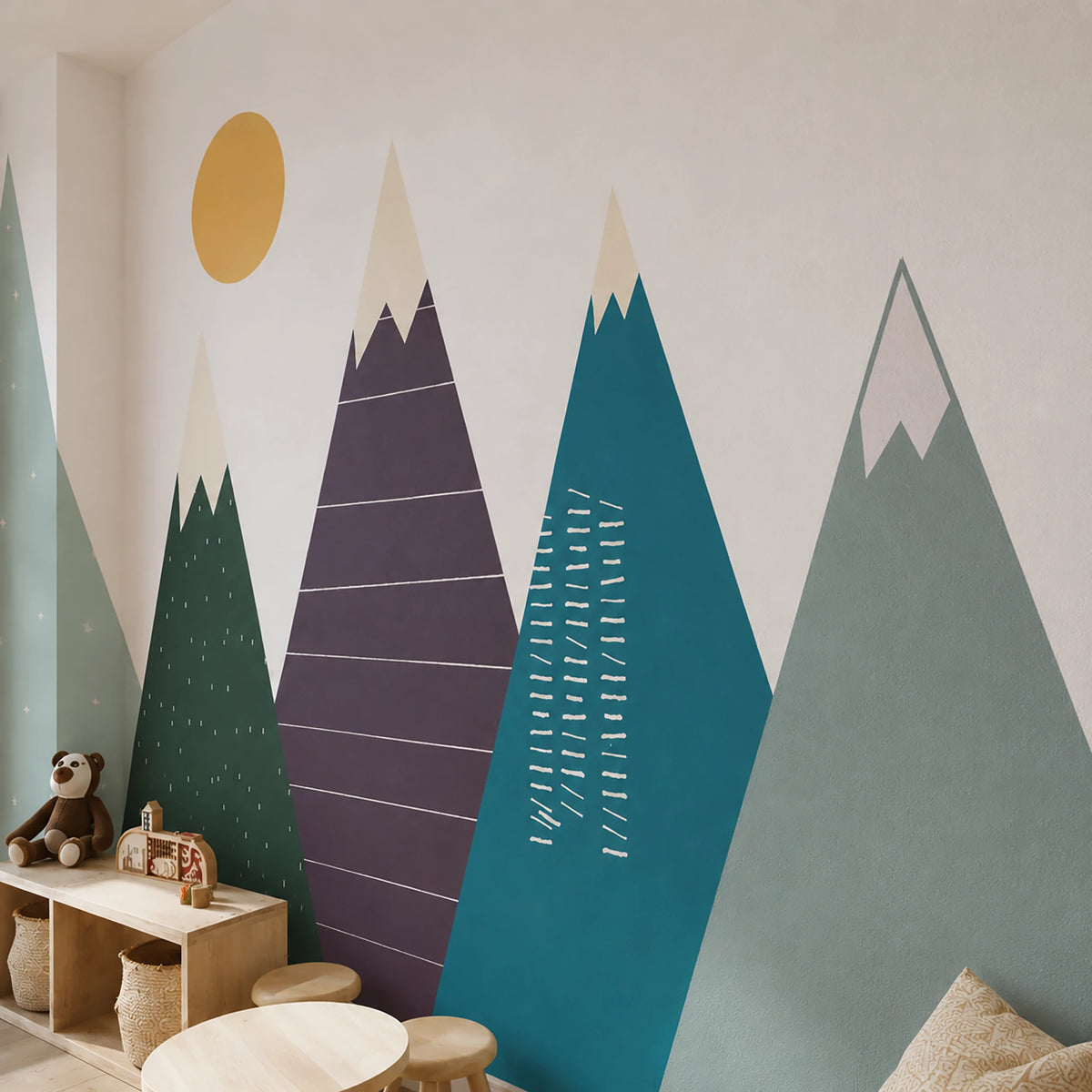 Giant Scandinavian Mountain Wall Decal Set
