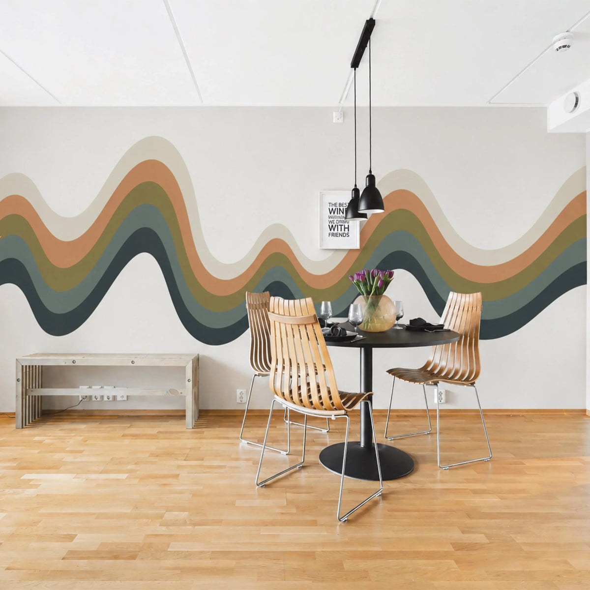 Retro Wavy Stripe Wall Decal