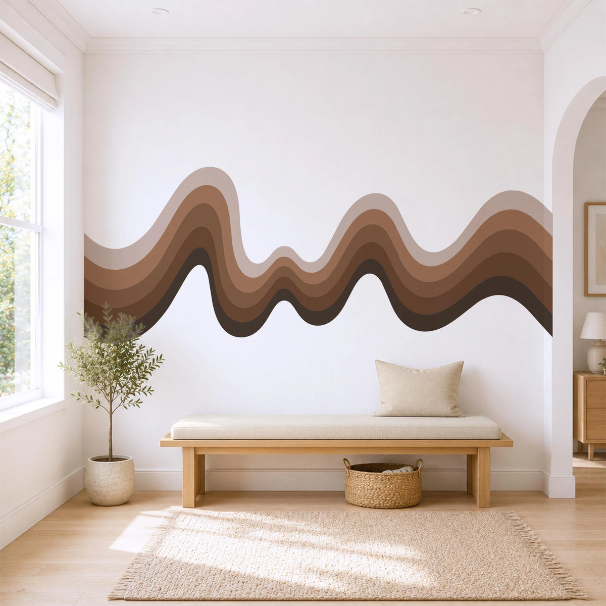 Earthy Wavy Stripe Wall Decal