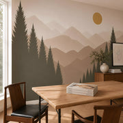 Evergreen Valley Mountain Forest Wall Decal