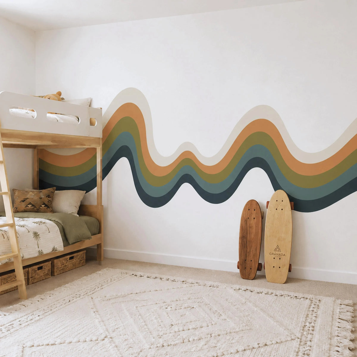 Retro Wavy Stripe Wall Decal
