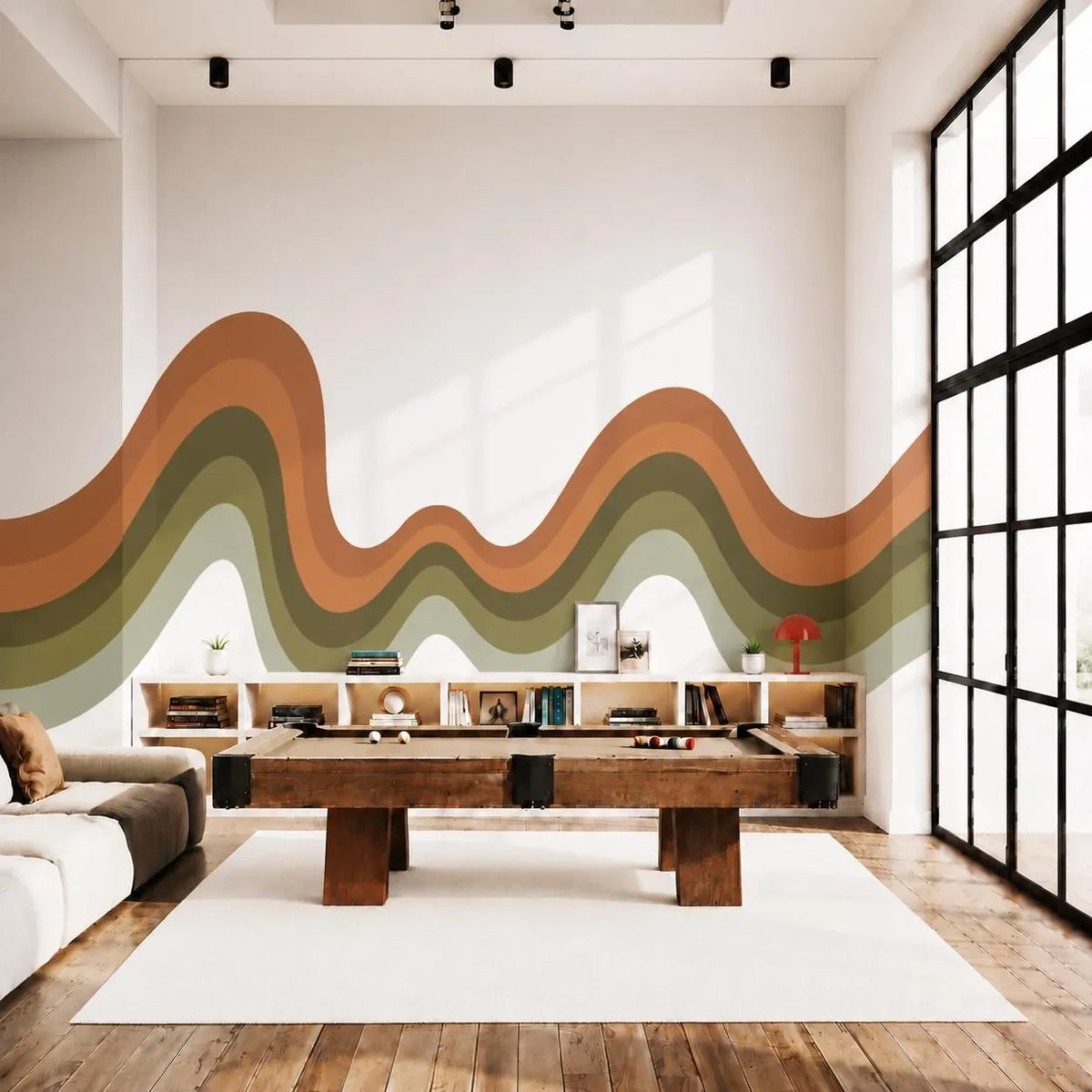 Earthy Wavy Stripe Wall Decal