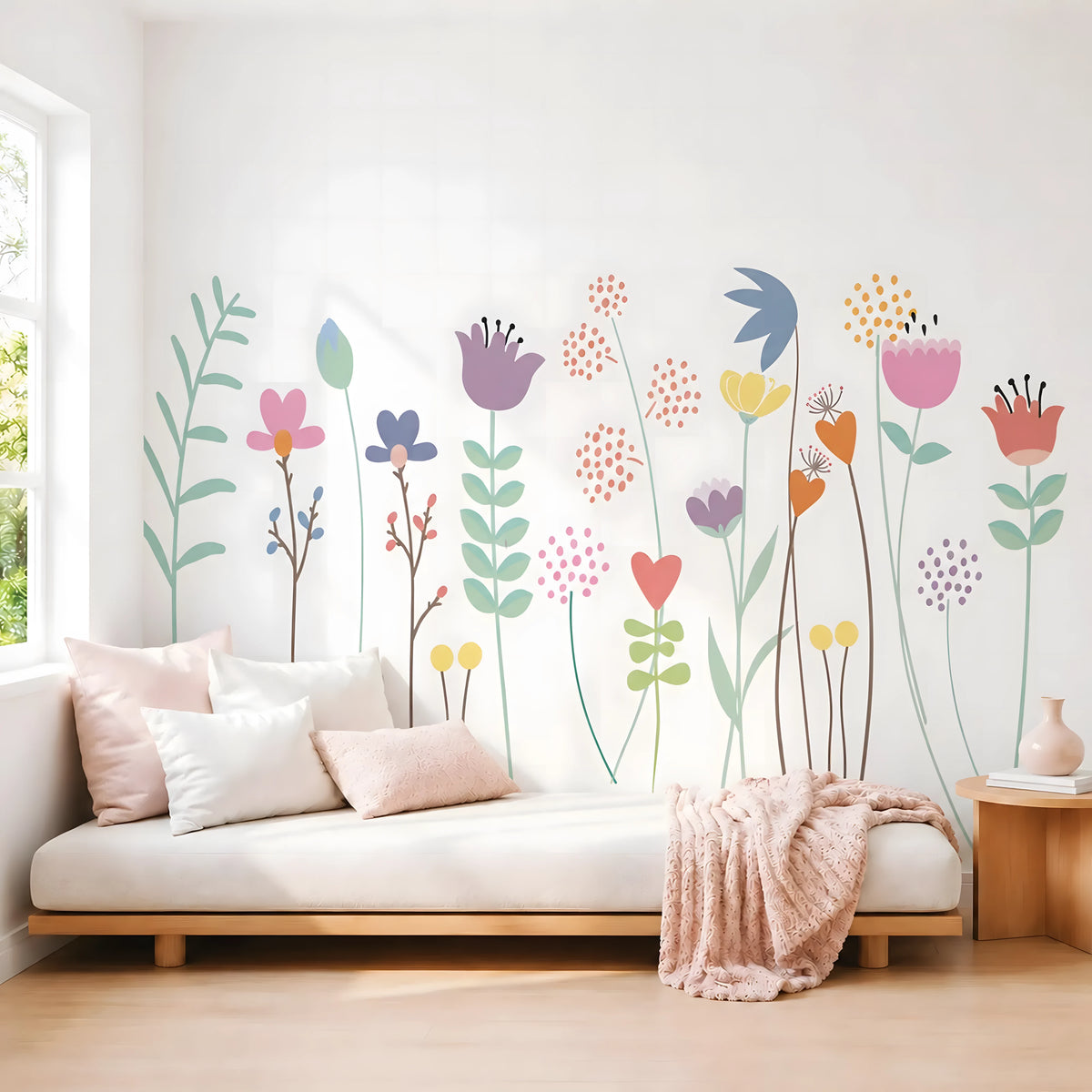 Peel and Stick Flower Garden Wall Decals