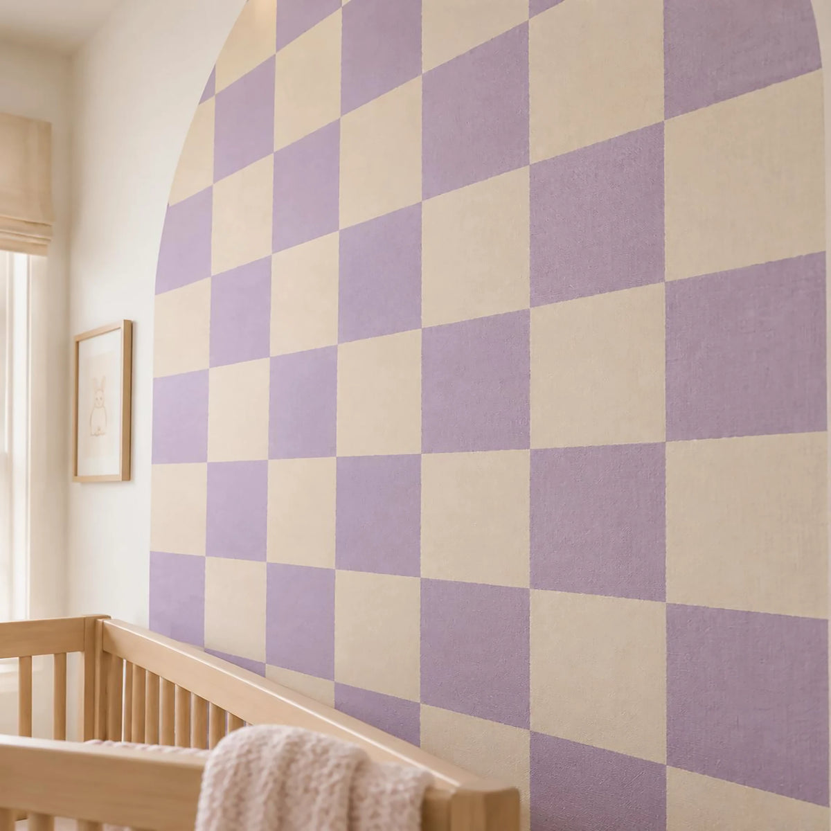 Lilac Checkerboard Arch Wall Decal